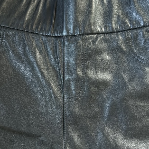 AS By DF Gigi Black Stretch Recycled Leather Front/Ponte Knit Back Legging Sz M - Picture 2 of 5